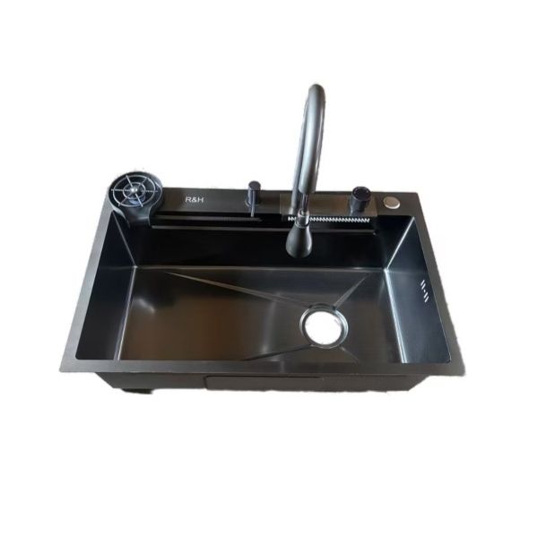 R&amp;H Waterfall Kitchen Sink With Liquid Soap Bottle And Cupwahser