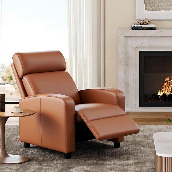 Recliner Chair Rclining Sleeper Couch Manual Push Adjustable Single Sofa