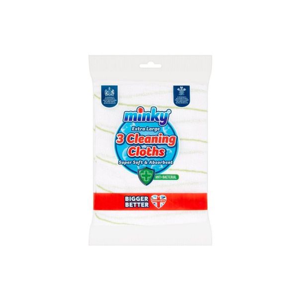 Minky Anti-bacterial Cleaning Cloths 3 Pack