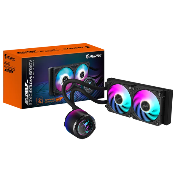 Gigabyte AORUS WATERFORCE X II 240 AIO Liquid CPU Cooler - Black