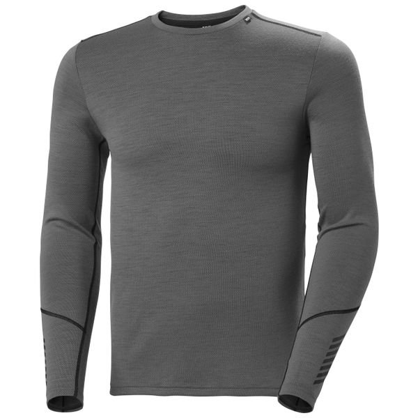 Helly Hansen Men's Lifa Merino Midweight Crew Base Layer - Concrete
