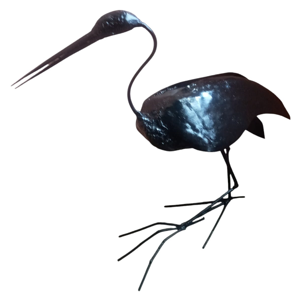 Kitro Black Steel Floor Mount Stock Bird Sculptures 72cm