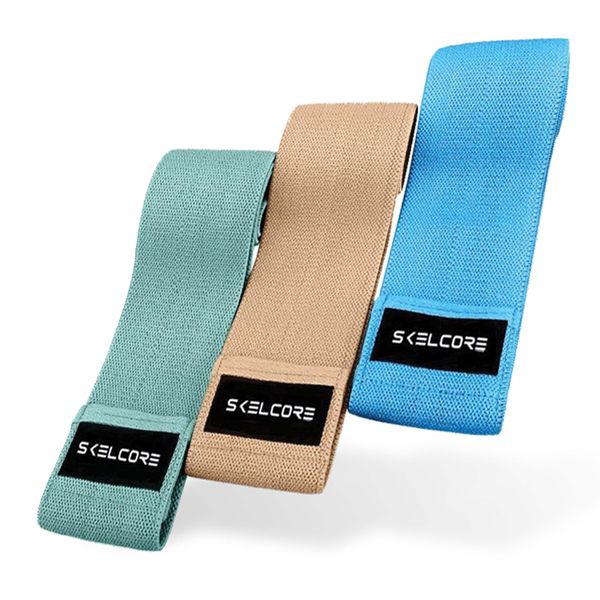 Skelcore Elastic Fabric Resistance Hip Band/Glute Band Set 3 Pack