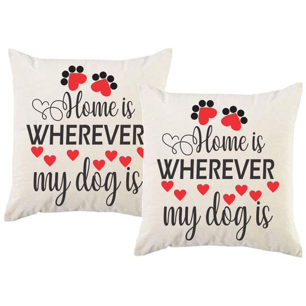 PepperSt - Scatter Cushion Cover Set - Home is Where My Dog is