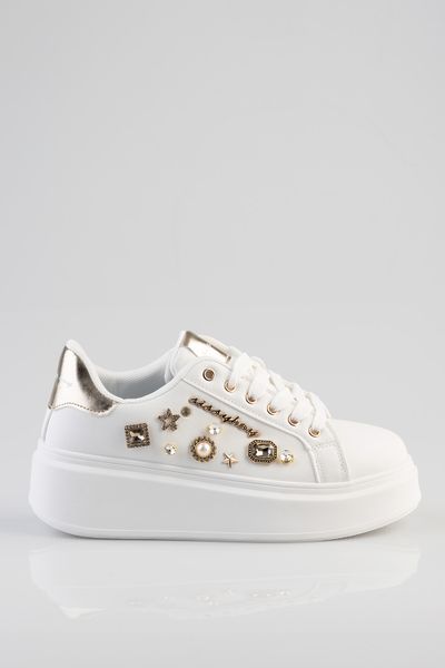 Sissy Boy: Gemy Platform Sneaker With Gem Detail
