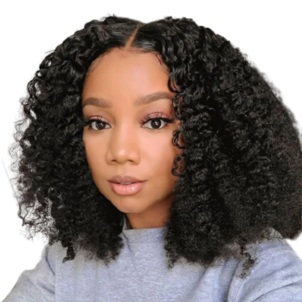 Kinky Peruvian Curly Hair Wig .
