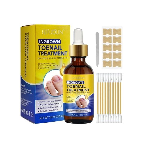 SEFUDUN Ingrown Toenail Treatment Drops - with Corrector Strips &amp; Tools
