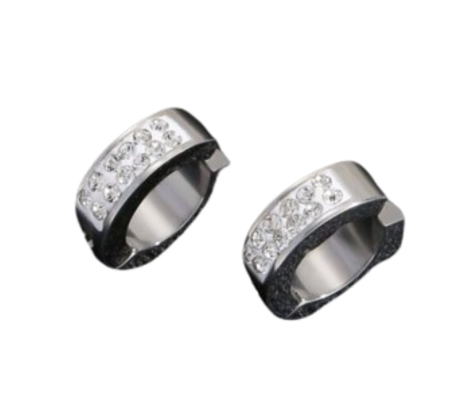 Men's Silver Clip-on Earrings