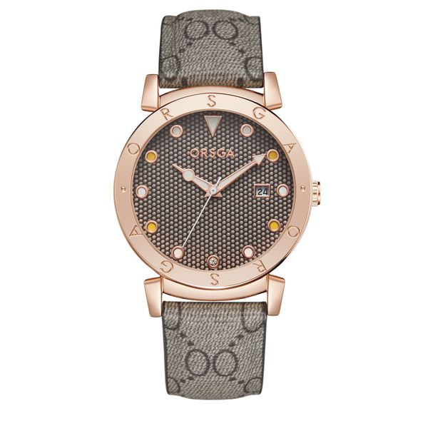 Oushijia Solid Steel Calendar Women's Watch Fashion Night Light Waterproof