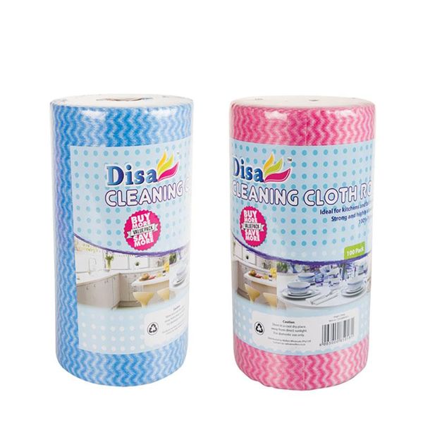 Cleaning Cloth Roll - 100 Sheets per Pack 50x22cm (Pack of 2)