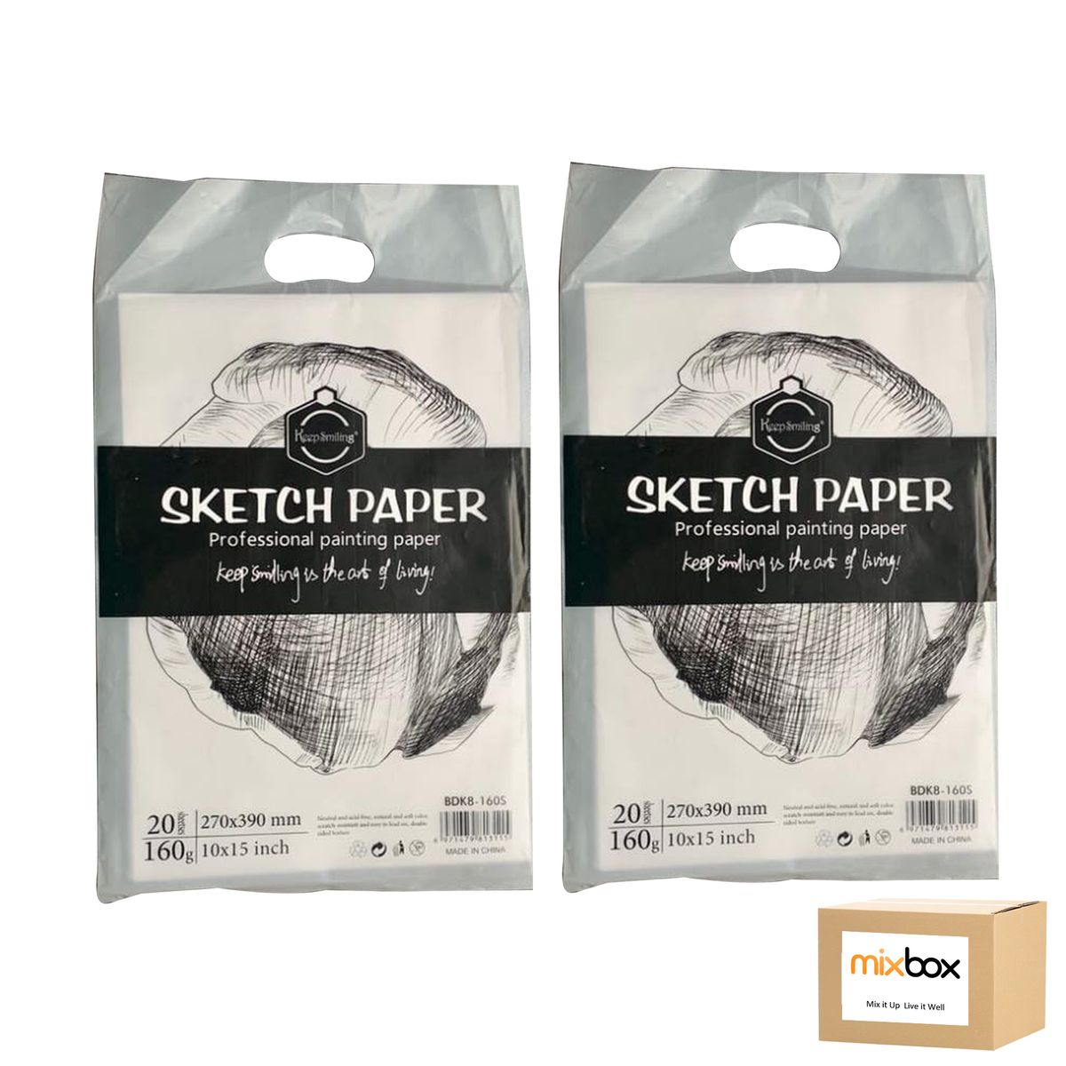 Mix Box Sketch Paper for Drawing and Sketching, 27x39cm,40 Sheets