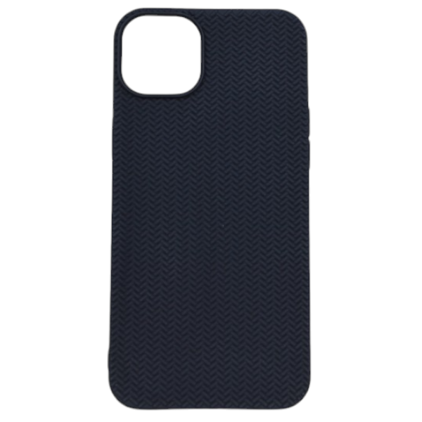 High Quality Plain Ribbed Textured Phone Case compatible with iPhone 14 Plus - Black