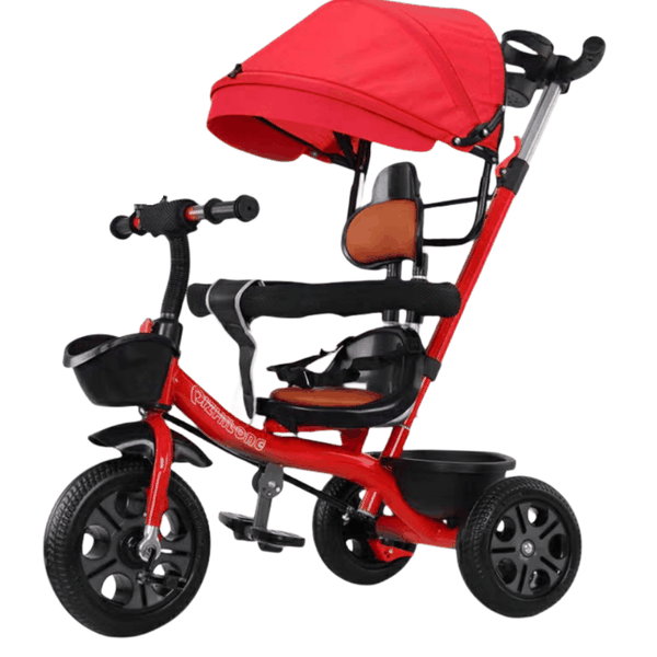 7-in-1 Baby Tricycle, Folding Kids Trike Double Brake and Parent Handle