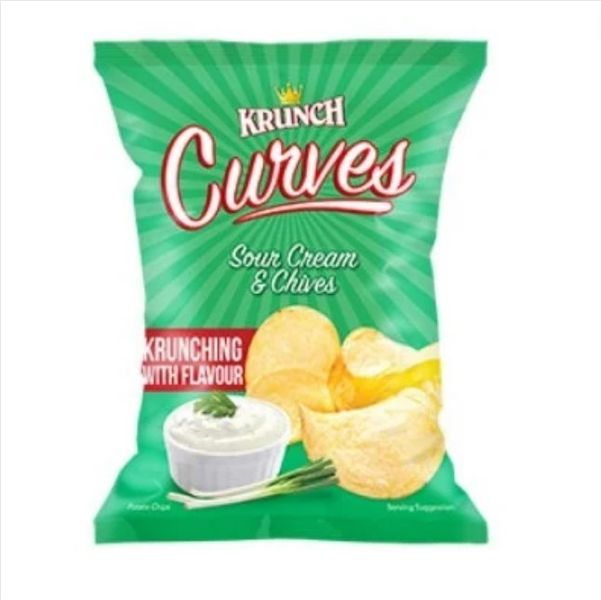 Krunch Potato Chips - Curves Sour Cream and Chives 20X125g