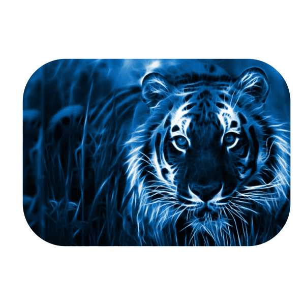 3D Blue Tiger Printed Mouse Pad