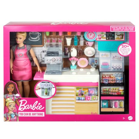 plek Chemicaliën voorspelling Barbie Coffee Shop with 12-in Blonde Curvy Doll & 20+ Pieces | Buy Online  in South Africa | takealot.com