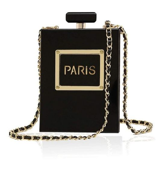 Paris Perfume Shaped Clutch Hand Bag
