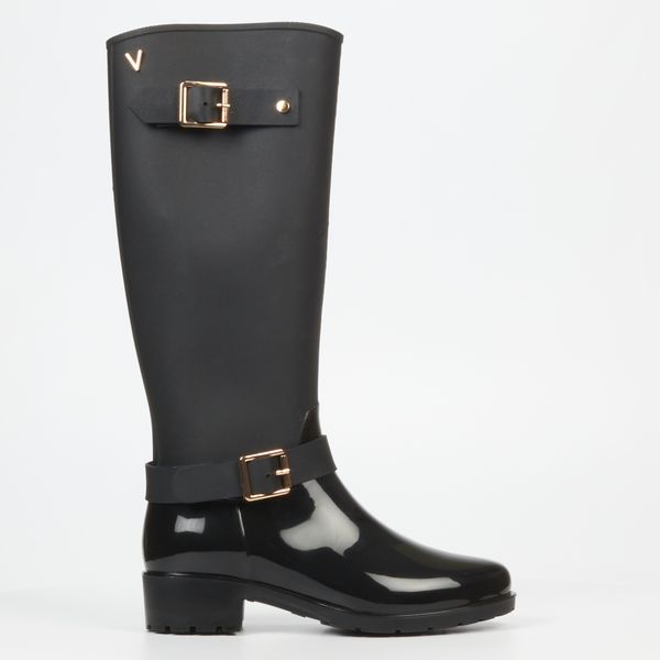 Via Beach Cloudy 1 Cloudy Women PVC Long Boots - Black