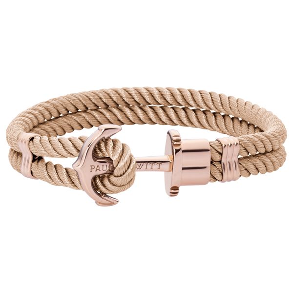 Paul Hewitt Women Phrep Anchor Bracelet Rose Polyester Gold Plated Clasp