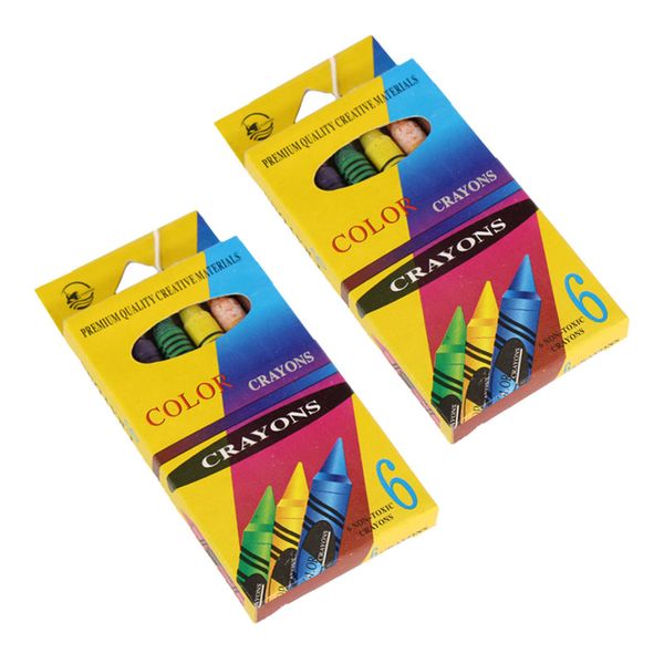 Crayons - 6 Assorted Premium Color Crayons - 2 Pack