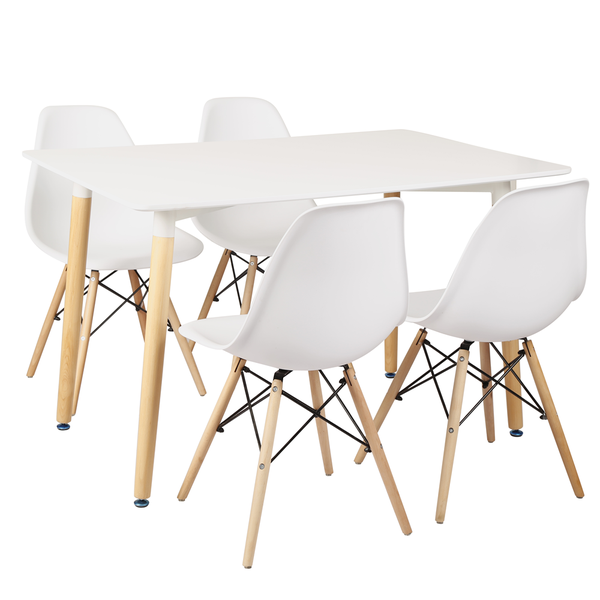 5 In 1 Nordic Design Rectangular Dining Table and Chairs Set
