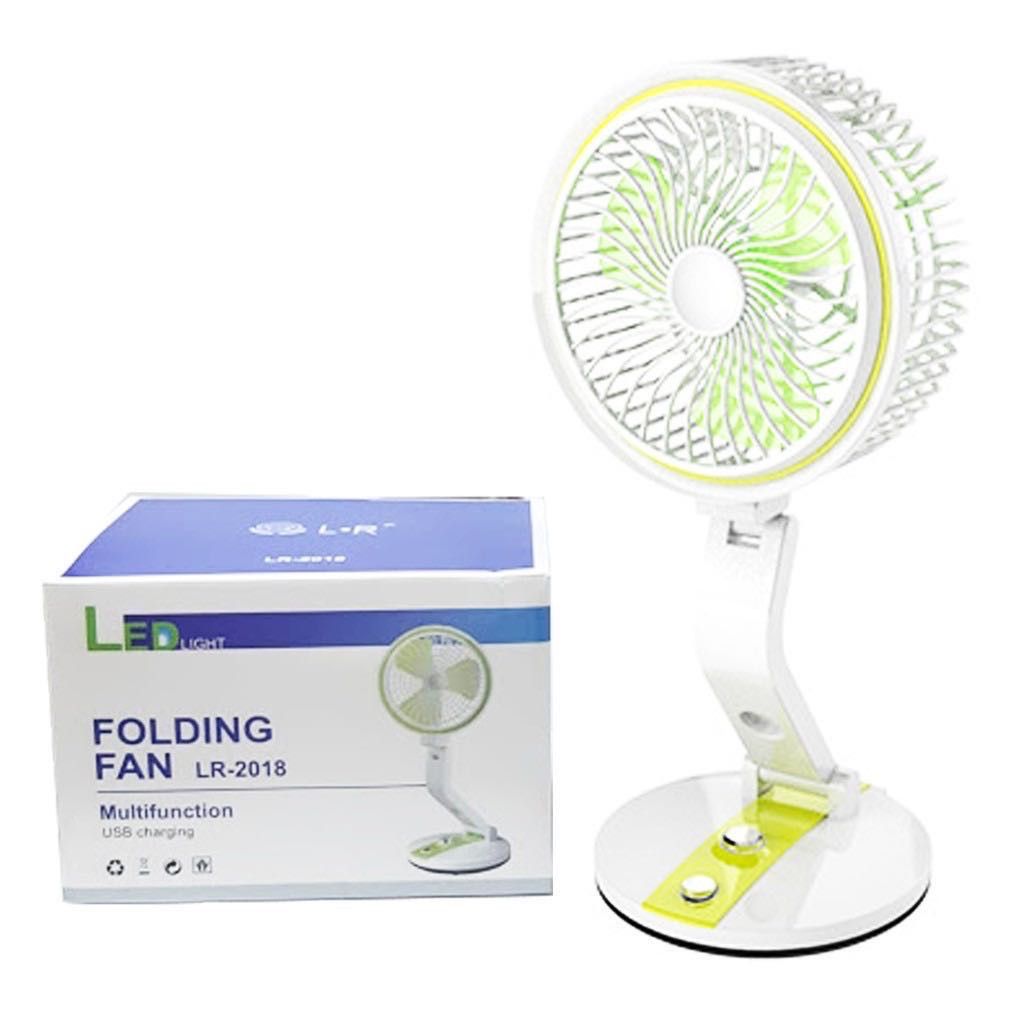 Folding Rechargeable Fan with Led Lights