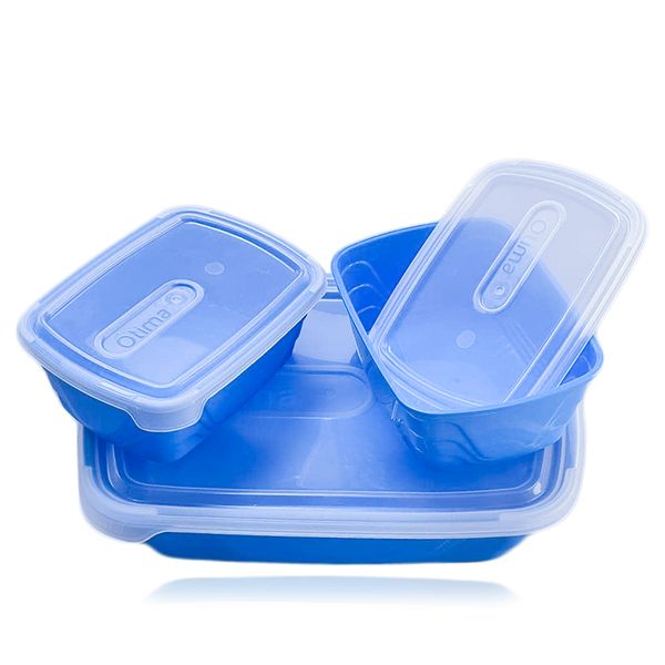 Otima SnapIt Combo 3 Piece 2.2 L + 2 x 600 ML Food Storage Containers Blue