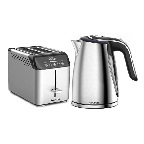 Pack 2 Piece Kettle + Digital Toaster "Digi Platinum