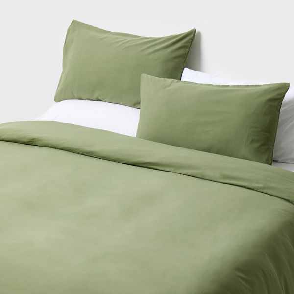 George &amp; Mason - Microfibre Duvet Cover Set - Olive Green