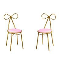 Bow Backrest Velvet Modern and Stylish Chairs - Set of 2