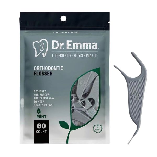 Dr Emma Orthodontic Floss Picks for Braces - 60 Pack