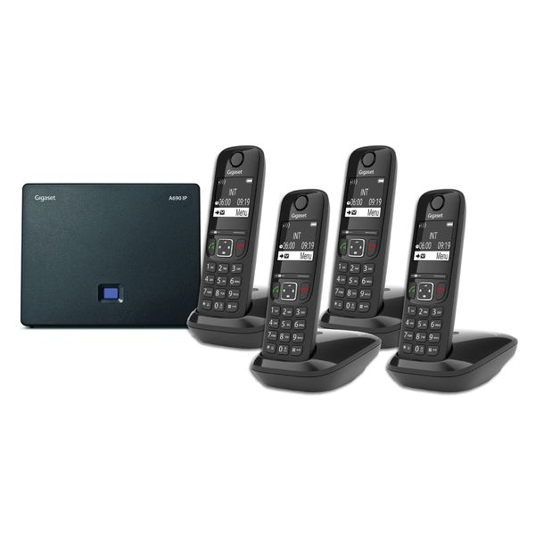 Gigaset As690IP QUAD Bundle - 4 Phone VoIP &amp; Landline Cordless Phone System