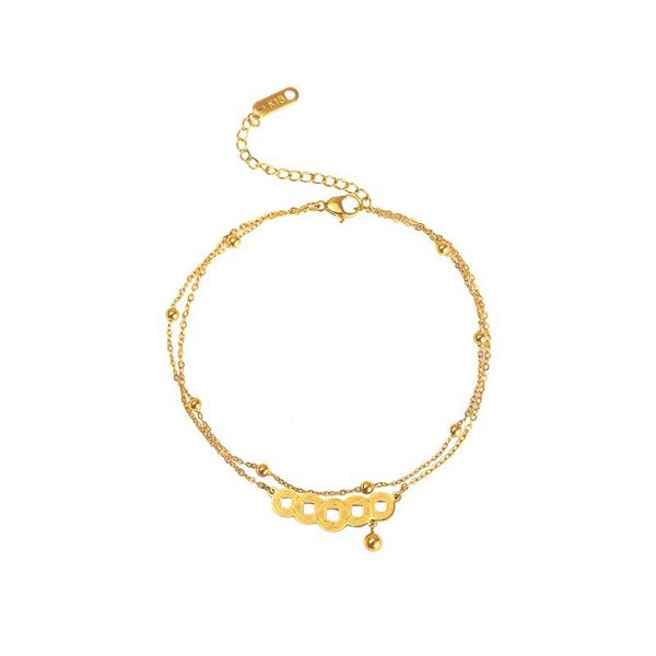 ZELTRYN Vintage Copper Coin Bell Anklet