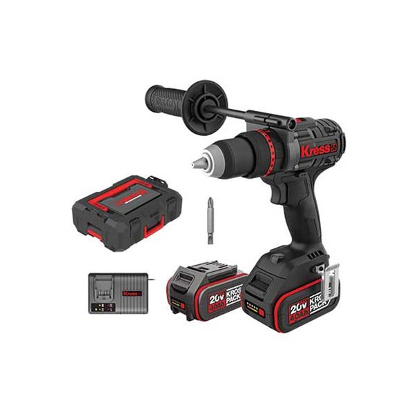 Kress - 20v Cordless 140nm Imp. Drill C/w Charger +2x4ah Batteries