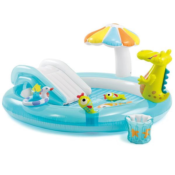 Crocodile Slide Water Spray Park Inflatable Swimming Pool