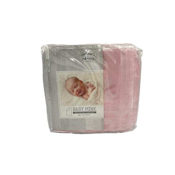 Mothers Choice Baby Mink Blanket - Pink Bear