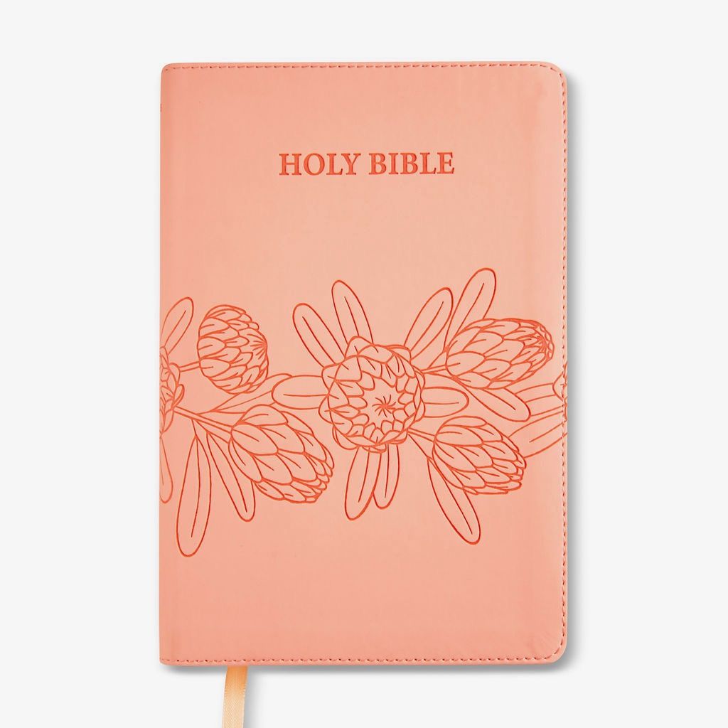 NIV Leather Touch Salmon Pink Protea Bible | Shop Today. Get it