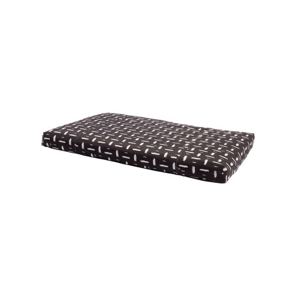 Rogz, Dog Bed, Retro Flat Rectangular, Large, Black Brush