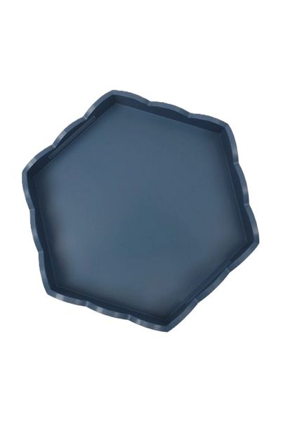 Hexagon Scallop Decor Tray, 40x5cm