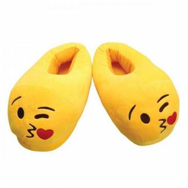 Adult Size Soft Plush Emoji Slippers