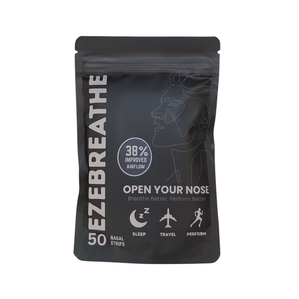 Ezebreathe Black Nasal Strips - Drug-Free Breathing Aid for Sleep &amp; Sport