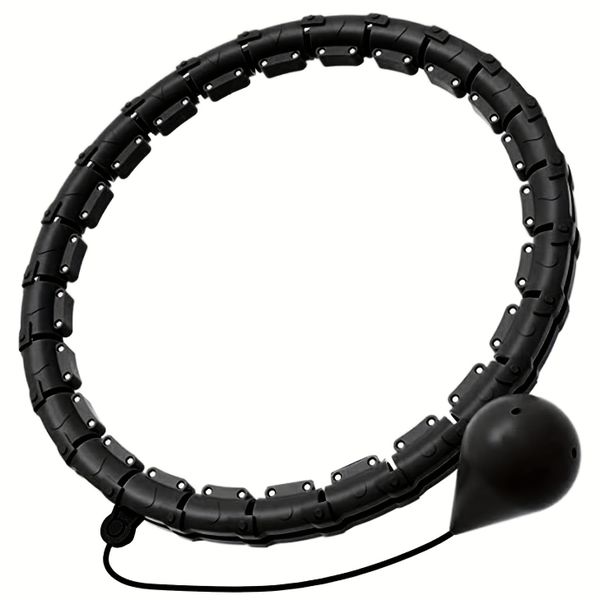 24 Knots Detachable and Size Adjustable Smart Hula Hoop For Fitness-Black