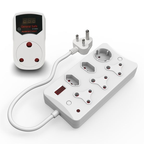 6-Way Multi Socket Power Strip with Free Voltage Protector
