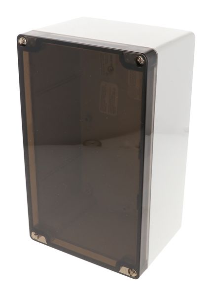 1554U2GYSL - Polycarbonate Enclosure 200×120×90mm Smoked Lid Grey Body IP68