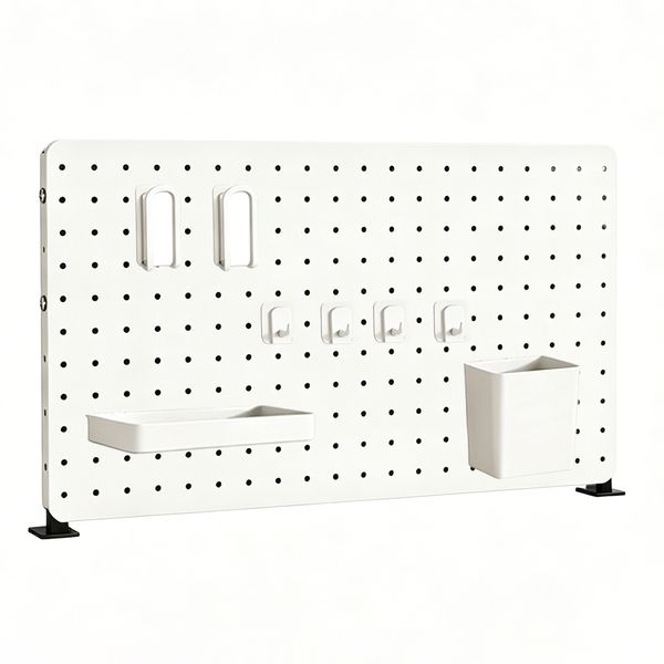 60cm Clamp Desk Organizer Pegboard Set Office Partition Kit