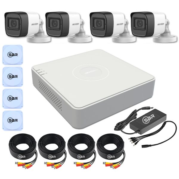 Hikvision 4 Channel Bullet DIY Camera Kit - New SBR Bundle