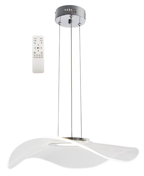 Polished Chrome and Acrylic Pendant LED Pendant with Remote Control