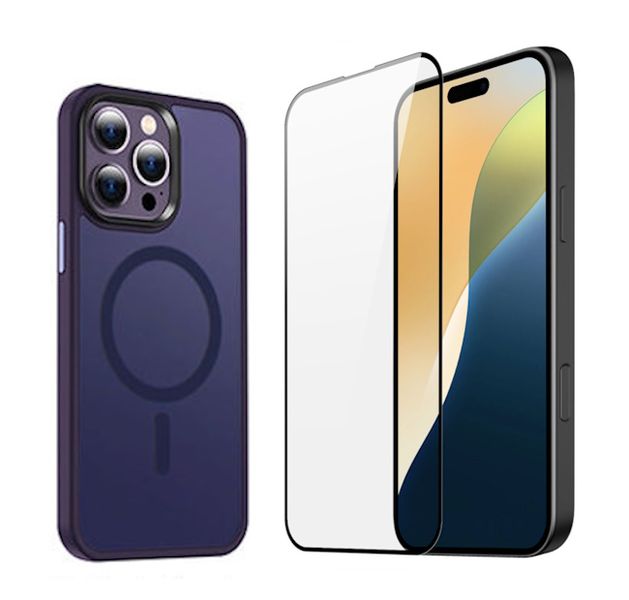 Phone Case &amp; Screen Protector Combo For iPhone Series 16 - Purple