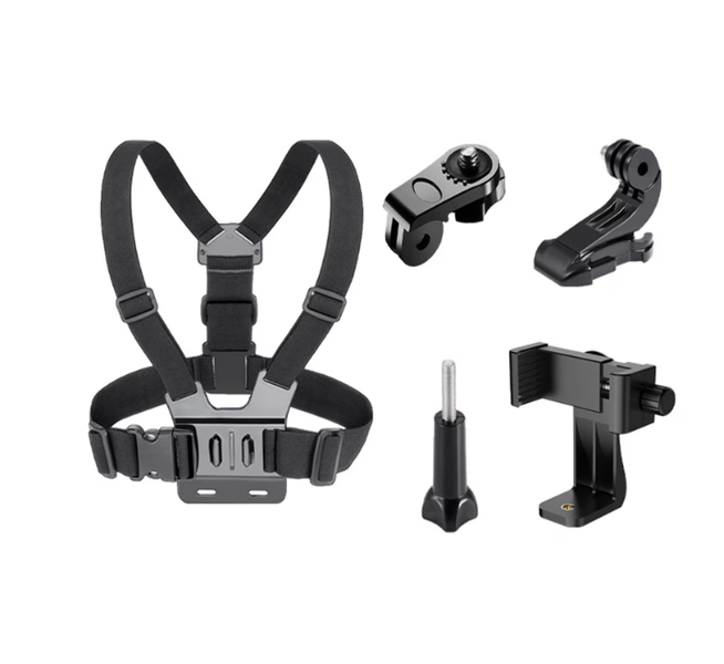 Five-in-one Sports Harness Kit with Swivel Screw, Chest Strap Mount