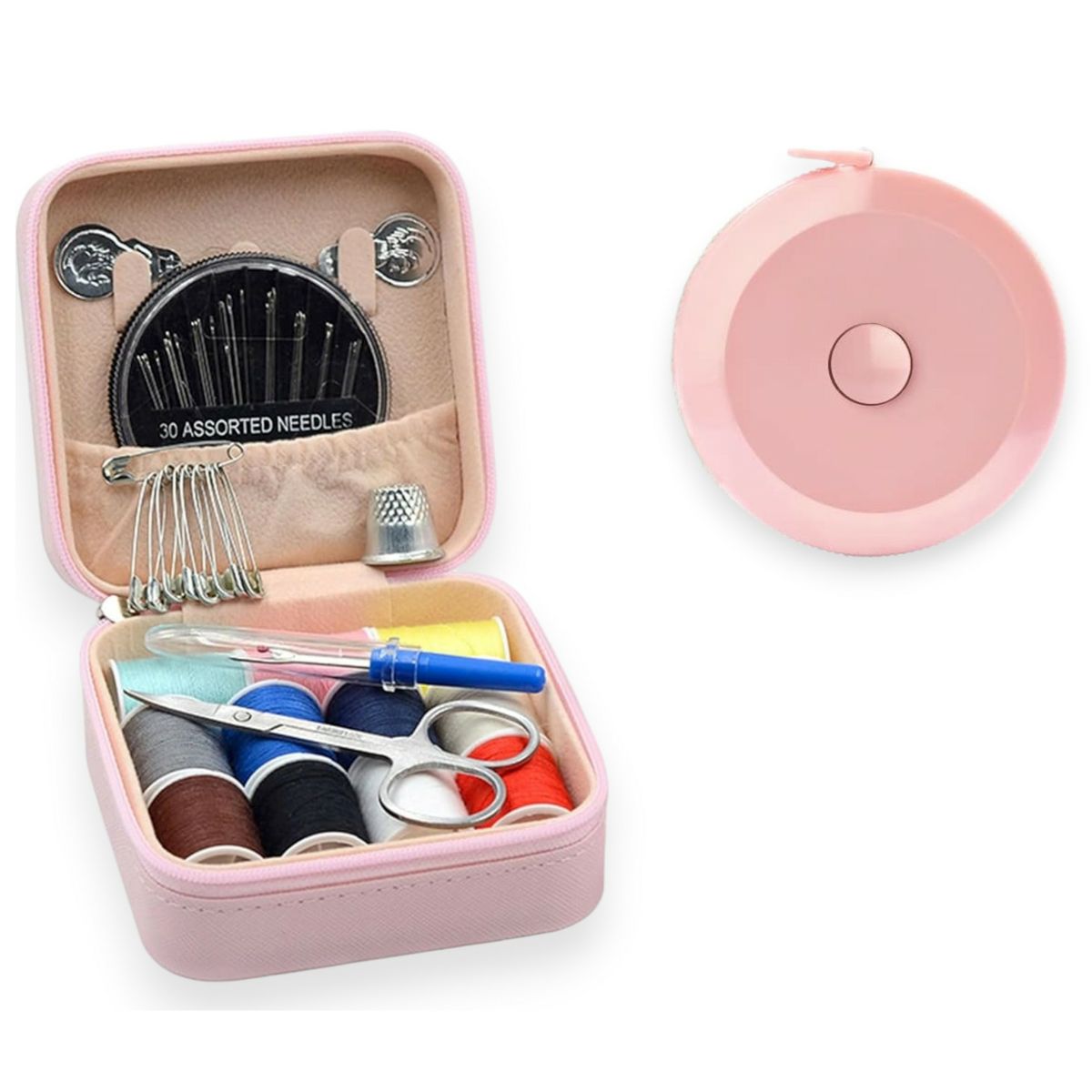 Mini 56-Piece Multi-Functional Sewing Kit Case With Tape Measure